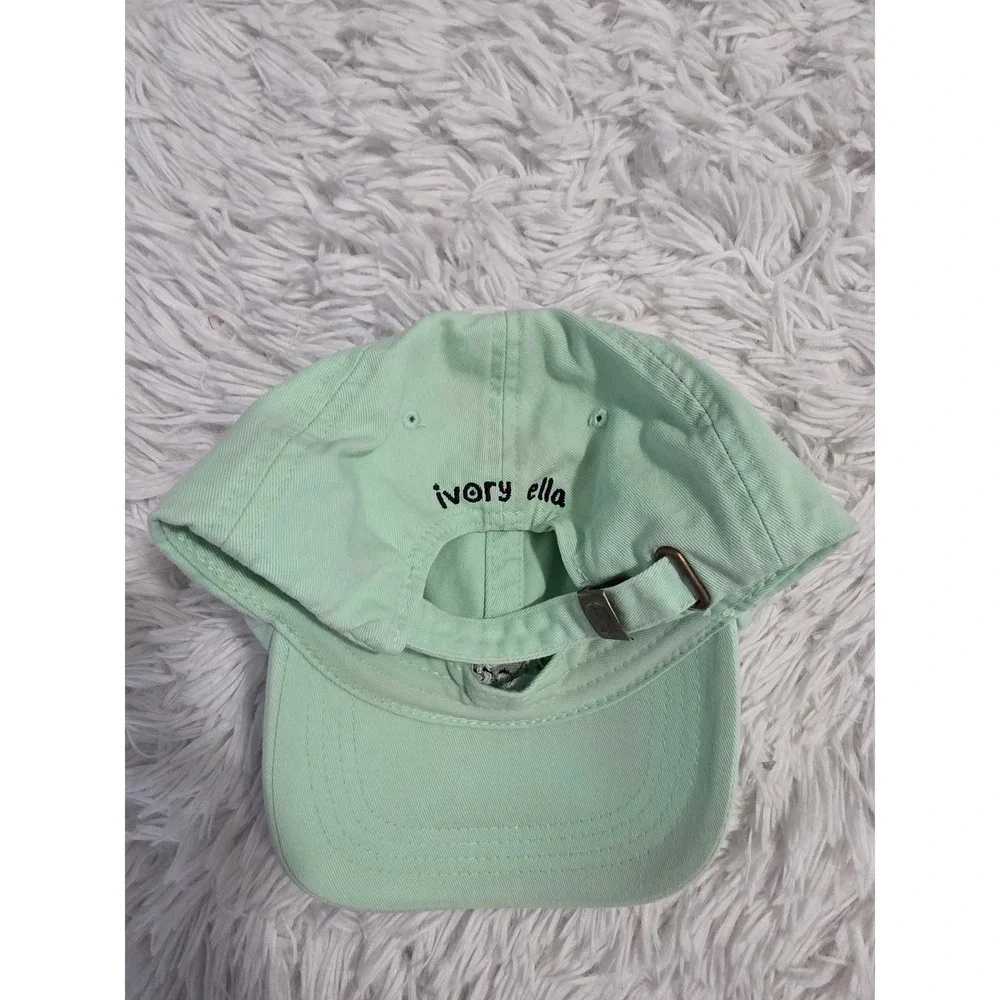 Ivory Ella Mint Green Elephant Logo Embroidered Adjustable Cotton Baseball Hat